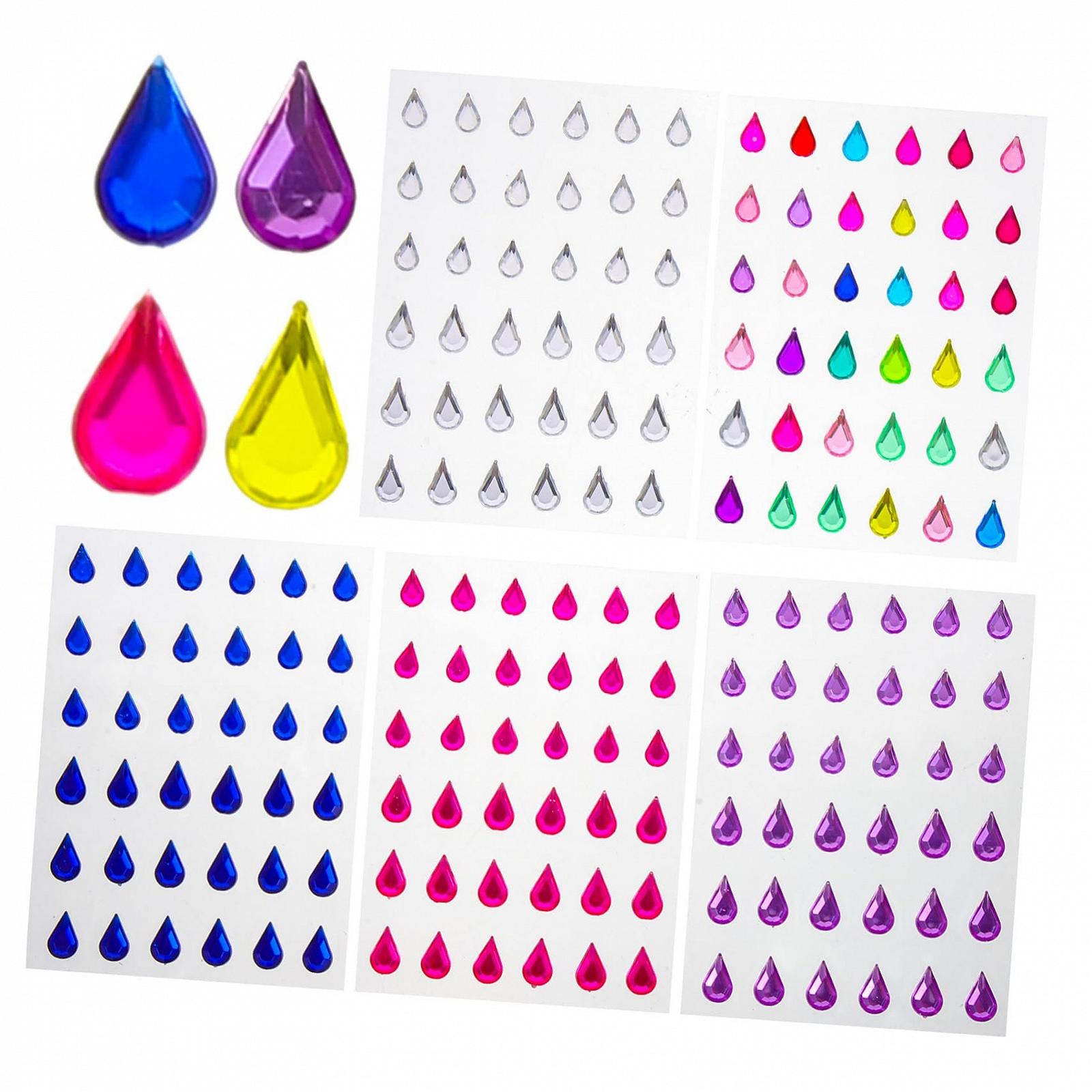 Наклейки зі стразами для обличчя 5 аркушів Наклейки зі стразами для хлопчиків, дівчаток і дорослих Безпечні, кумедні та святкові, фото №1