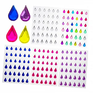 Наклейки зі стразами для обличчя 5 аркушів Наклейки зі стразами для хлопчиків, дівчаток і дорослих Безпечні, кумедні та святкові - Фото 1