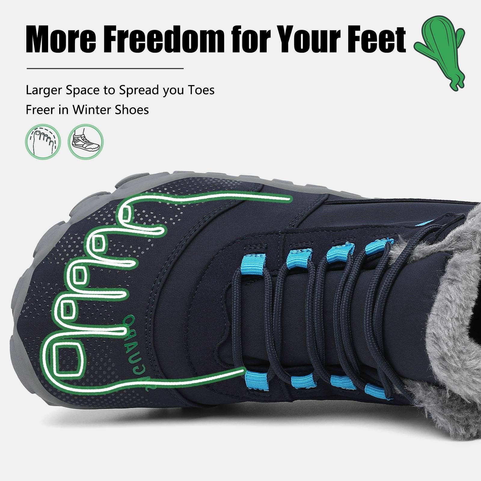 Обувь SAGUARO Barefoot, Мужские зимние ботинки на подкладке, Женские теплые зимние ботинки, фото №2