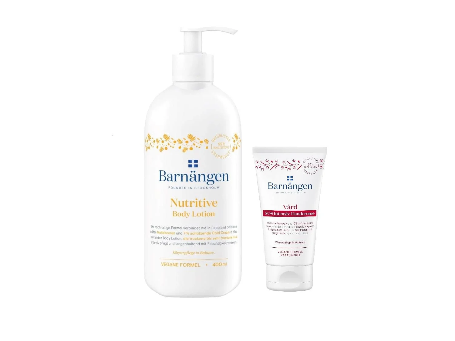 Лосьйон для тіла Barnängen Nutritive / 400 мл / З Cold Cream & Крем для рук Barnängen SOS Vard / 75 мл / Для дуже сухої шкіри, фото №1