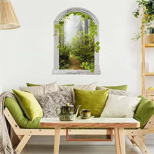 Наклейка на стіну 3D Stone Arch Misty Forest Path 40 x 30 см synthetic.ua - Фото 1