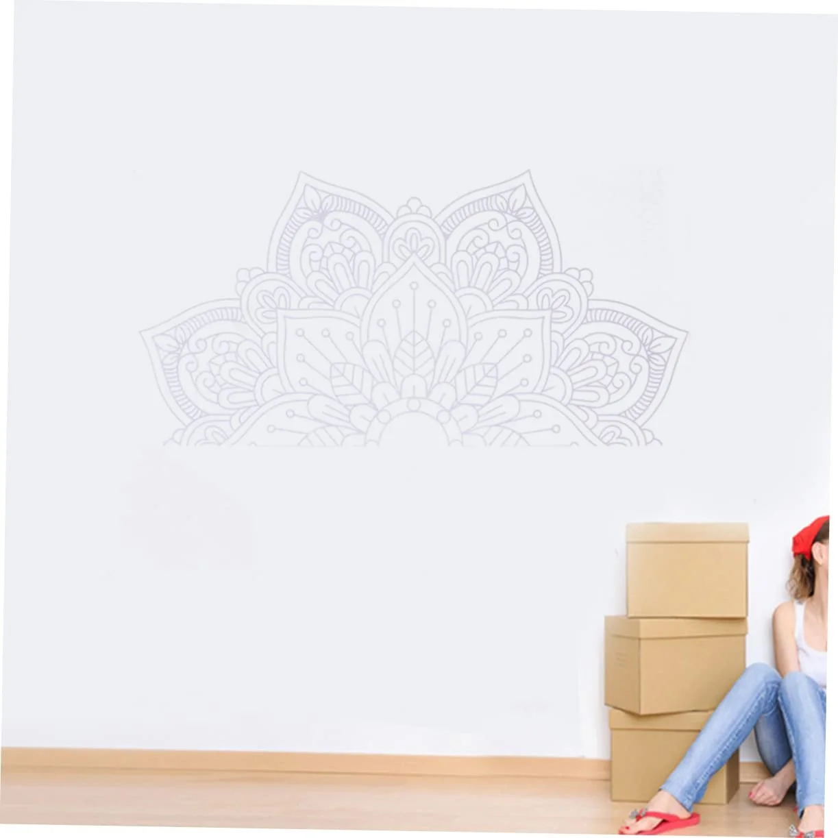 Наклейка на стену Cabilock Mandala Carved White, фото №7 Наклейка на стену Cabilock Mandala Carved White, фото №7