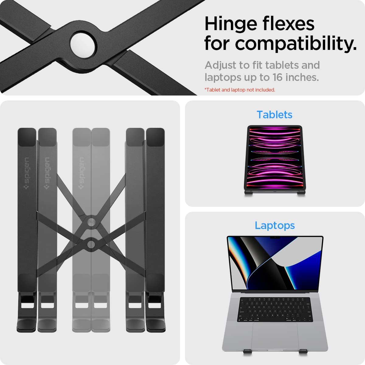 Підставка для ноутбука Spigen Universal Foldable з 6 рівнями сумісна з ноутбуками 10-15.6 дюймів, фото №7 Підставка для ноутбука Spigen Universal Foldable з 6 рівнями сумісна з ноутбуками 10-15.6 дюймів, фото №7