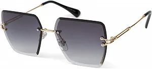 Солнцезащитные очки Без оправы styleBREAKER 09020124 Прямоугольные линзы с тонировкой, Металлическая оправа, Бриллиантовая огранка - Фото 1