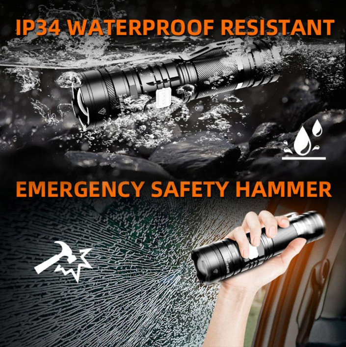 Фонарь ручной аккумуляторный V8-S SuperFire 2000 Lumen IP34, фото №4