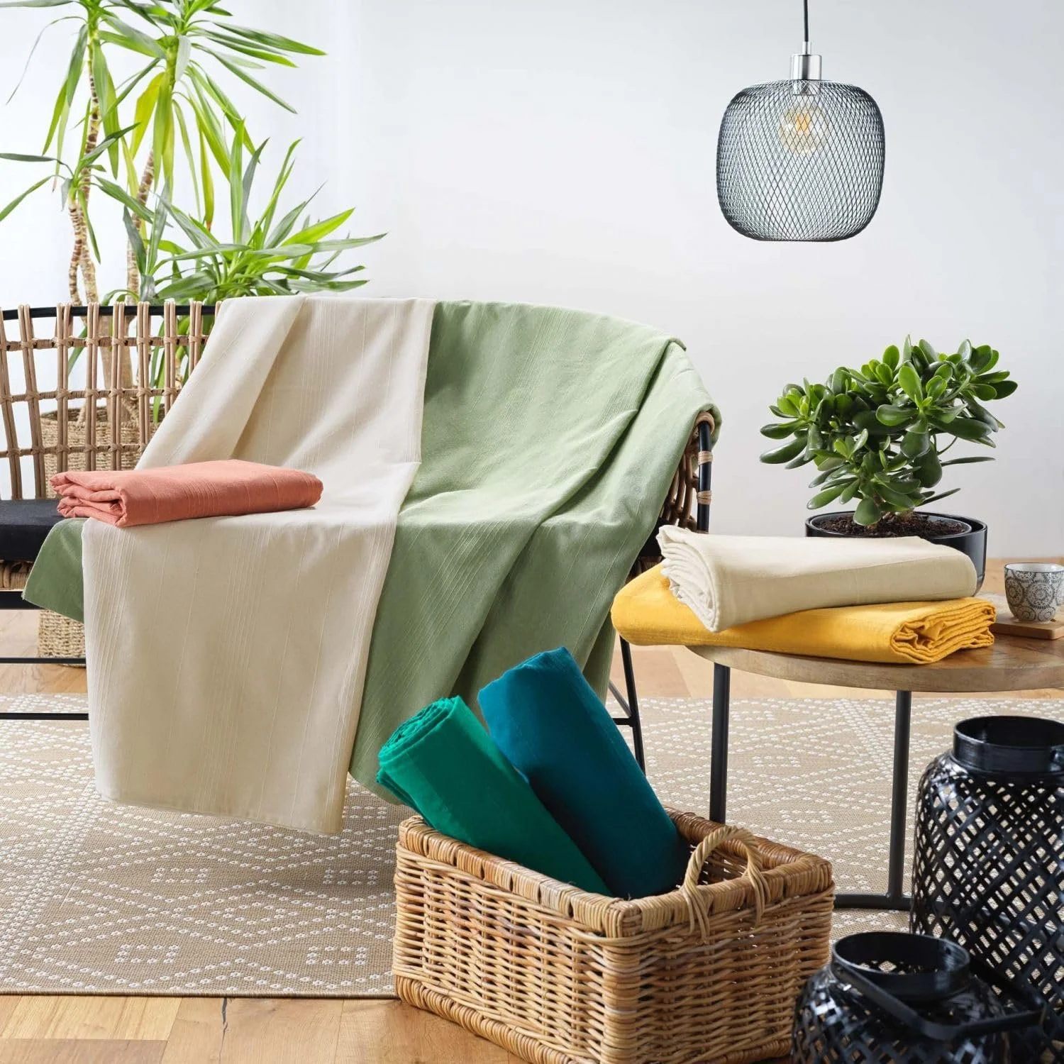 Плед Douceur Douceur d'Intérieur Однотонный Поликоттон 180 x 220 см Карри, фото №6