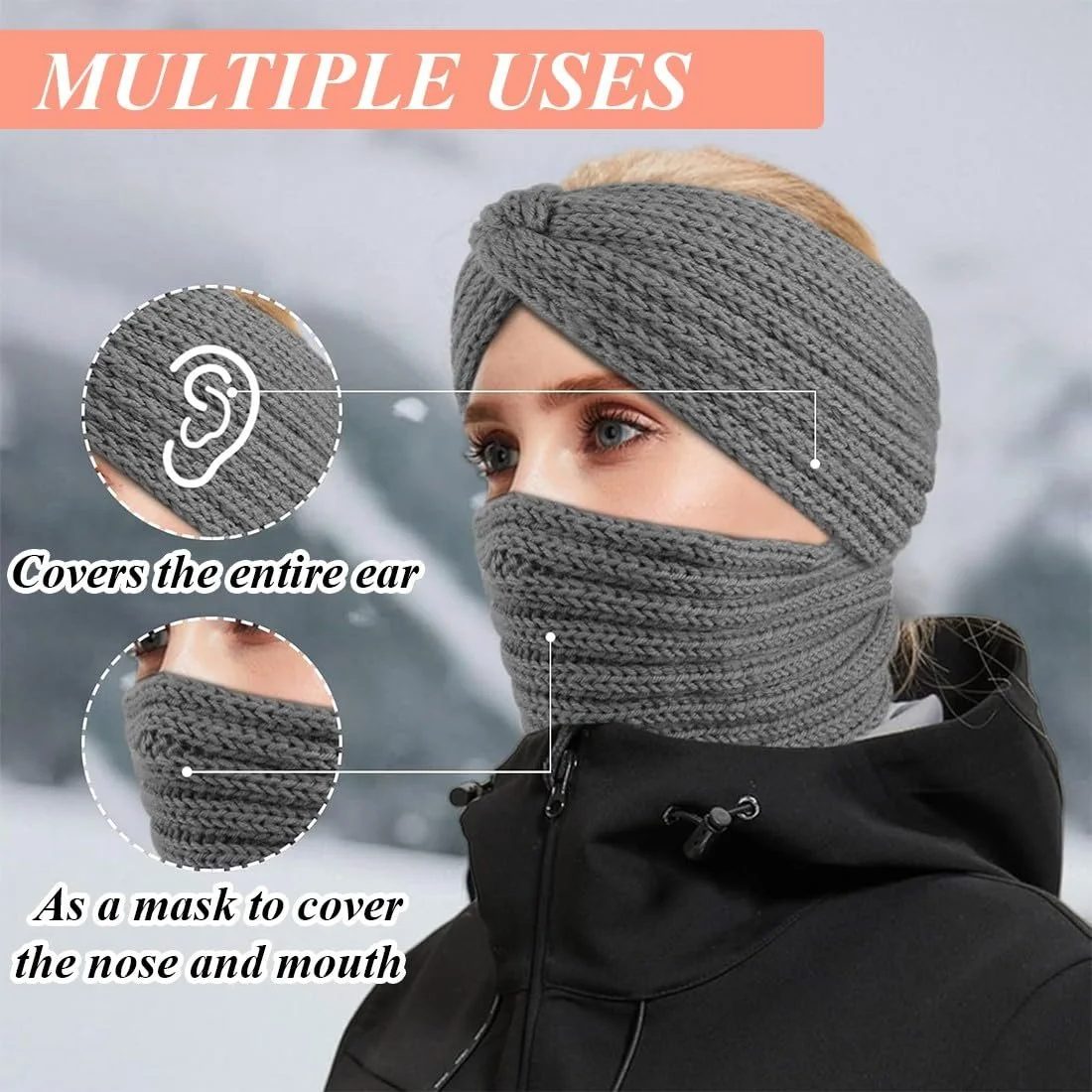 Набір з еластичних пов'язок на голову для жінок та дівчат, фото №3