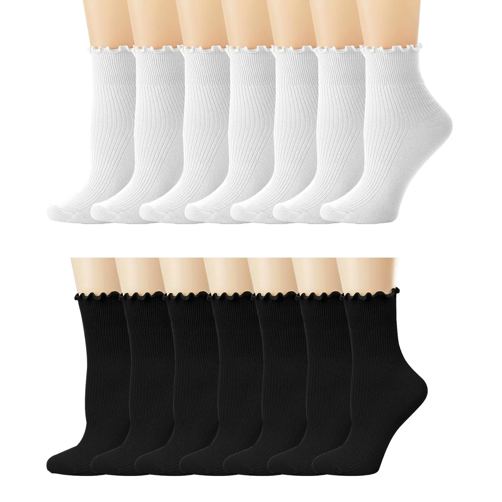 Комплект шкарпеток з рюшами 14 пар, Жіночі, фото №1 Комплект шкарпеток з рюшами 14 пар, Жіночі, фото №1