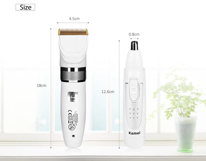 Машинка для стрижки Kemei KM-2172 беспроводная 2 в 1 с триммером носа и ушей 4 насадки 3 Вт Белая, фото №8 Машинка для стрижки Kemei KM-2172 беспроводная 2 в 1 с триммером носа и ушей 4 насадки 3 Вт Белая, фото №8