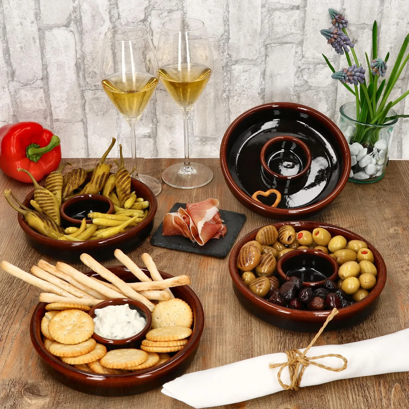 Миска MamboCat Juego, набор 4 шт., 17.8 см, темно-коричневая миска для оливок, фото №3