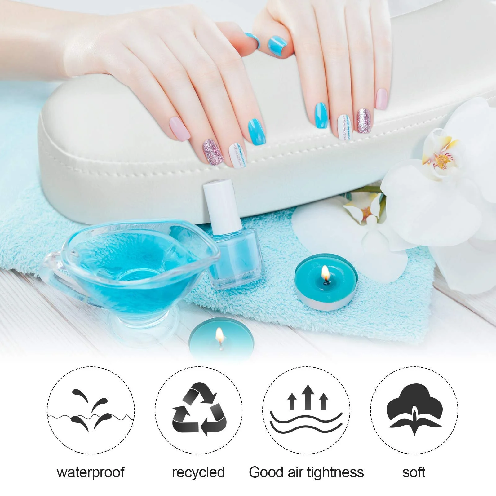 Підставка для рук Манікюрна TOROKOM Штучна шкіра Білий, фото №5 Підставка для рук Манікюрна TOROKOM Штучна шкіра Білий, фото №5