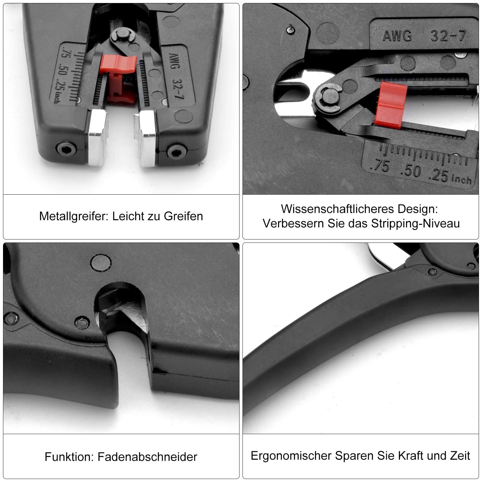 Автоматический многофункциональный стриппер 0.03-10 мм² Черный, фото №4