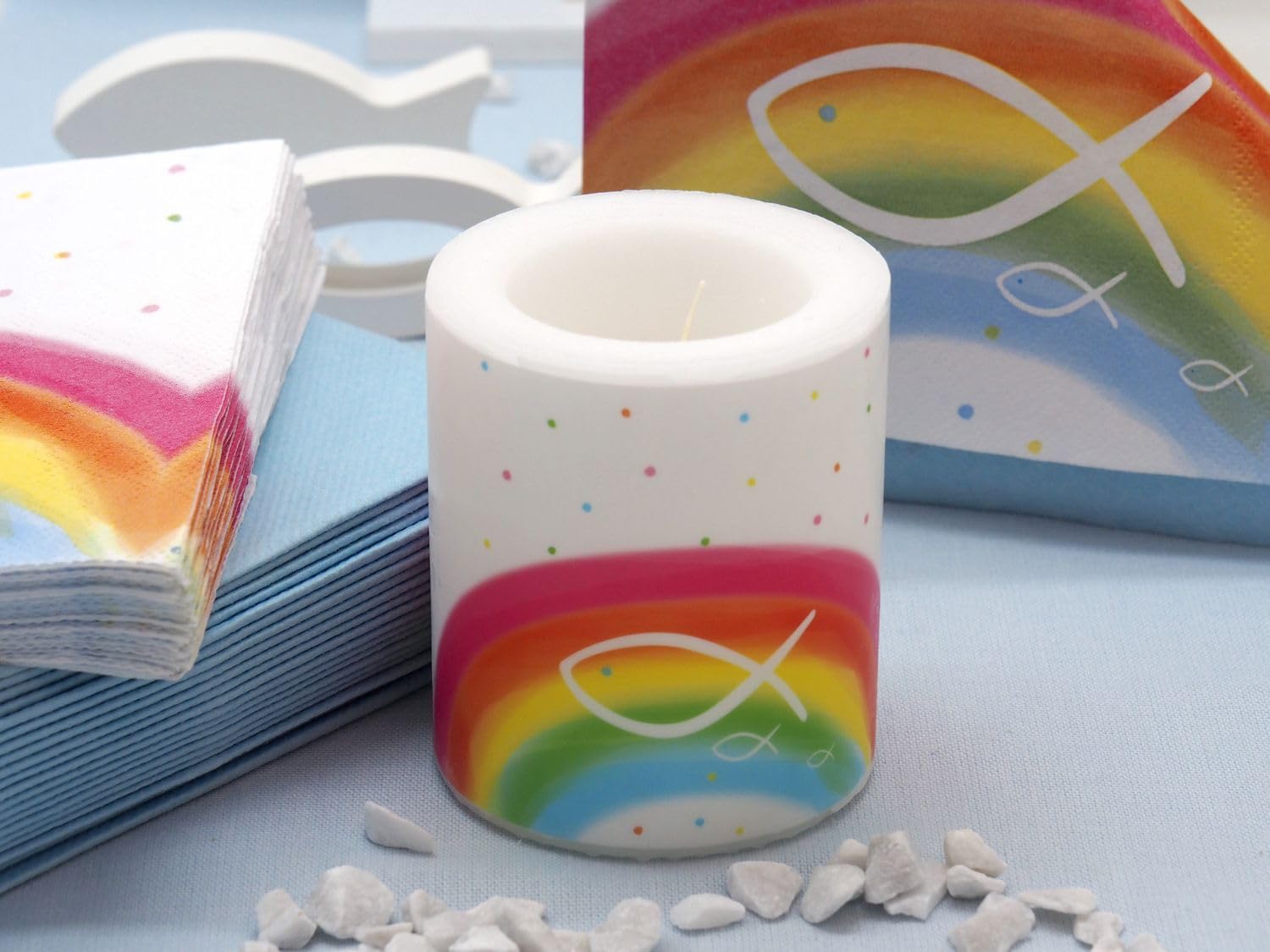 Свічка Ліхтарик Веселка Рибка Різнобарвний Прикраса Комунія Конфірмація 9 см Висота 7.5 см Діаметр, фото №2 Свічка Ліхтарик Веселка Рибка Різнобарвний Прикраса Комунія Конфірмація 9 см Висота 7.5 см Діаметр, фото №2