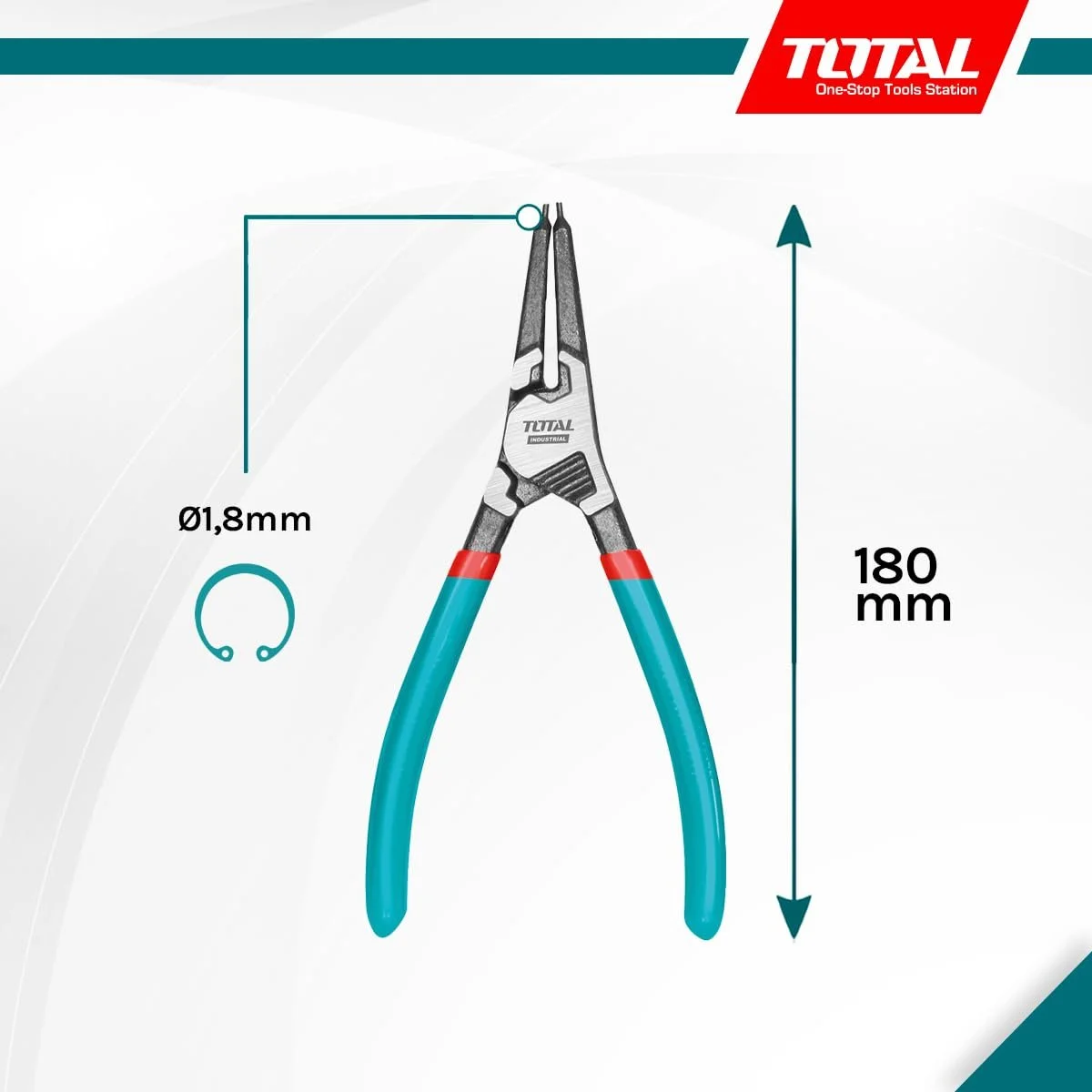 Плоскогубцы изогнутые TOTAL для внешних шайб 180 мм Cr-V сталь, фото №6 Плоскогубцы изогнутые TOTAL для внешних шайб 180 мм Cr-V сталь, фото №6