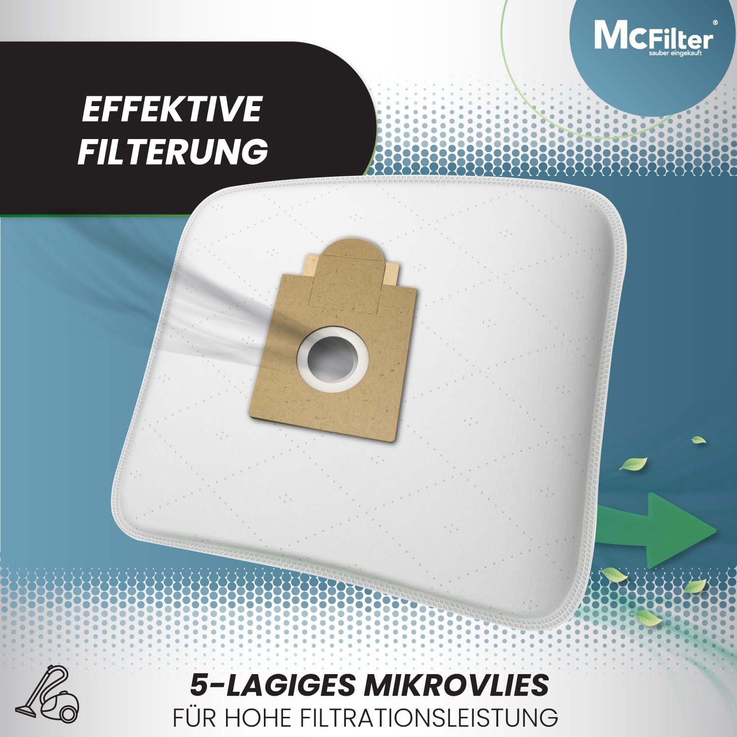 Мішки для пилососа McFilter EIO Compact Home ECO 2, BS 57, Villa 1000, Quigg BS 49/2 10 шт., фото №5 Мішки для пилососа McFilter EIO Compact Home ECO 2, BS 57, Villa 1000, Quigg BS 49/2 10 шт., фото №5