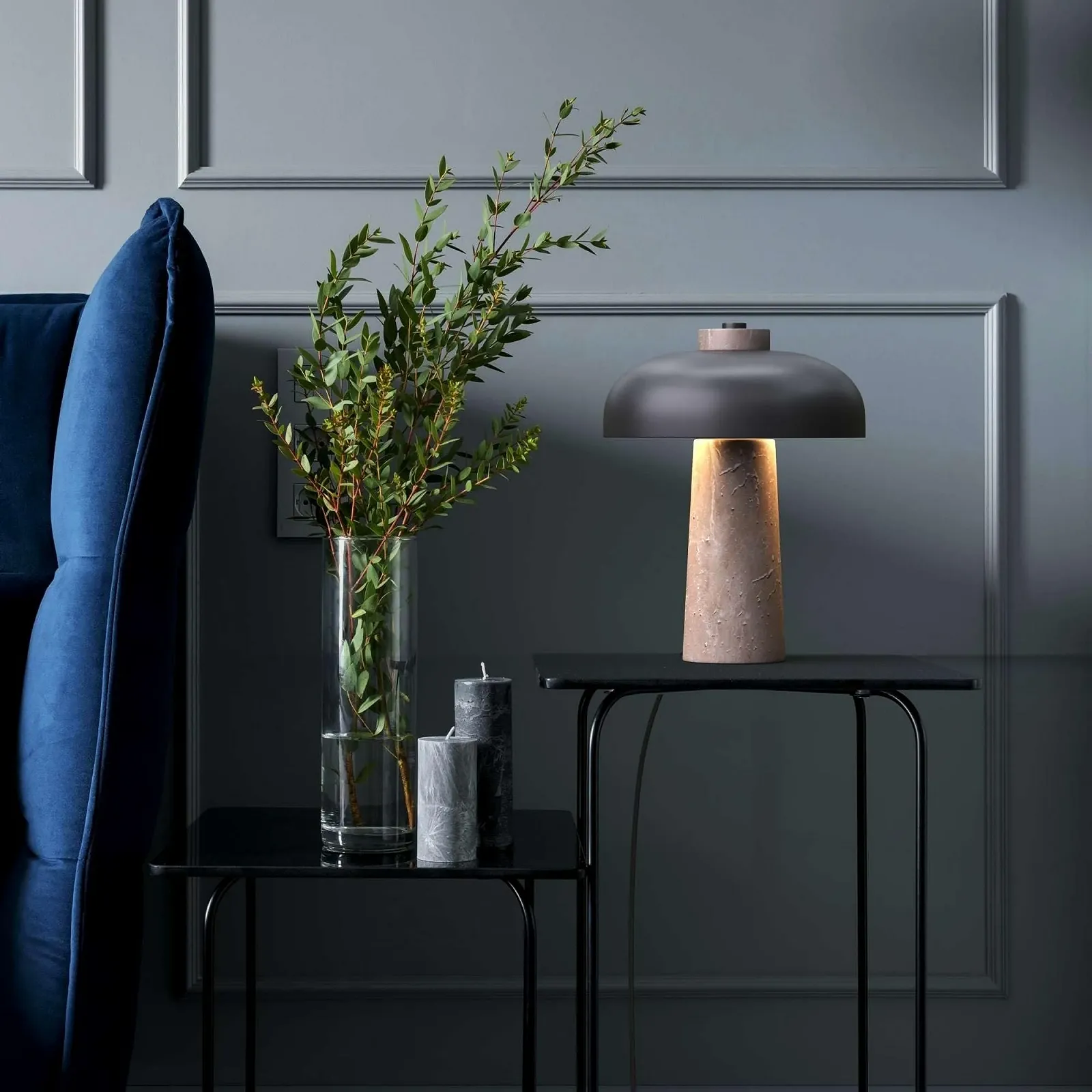 Настільна лампа B·LED Barcelona з натурального каменю з мармуровою основою мінімалістична, фото №5