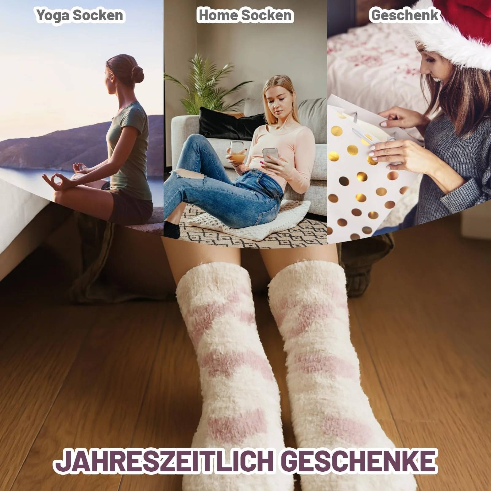 Пухнасті шкарпетки Жіночі 36-40, шкарпетки для сну, 4 пари, фото №6