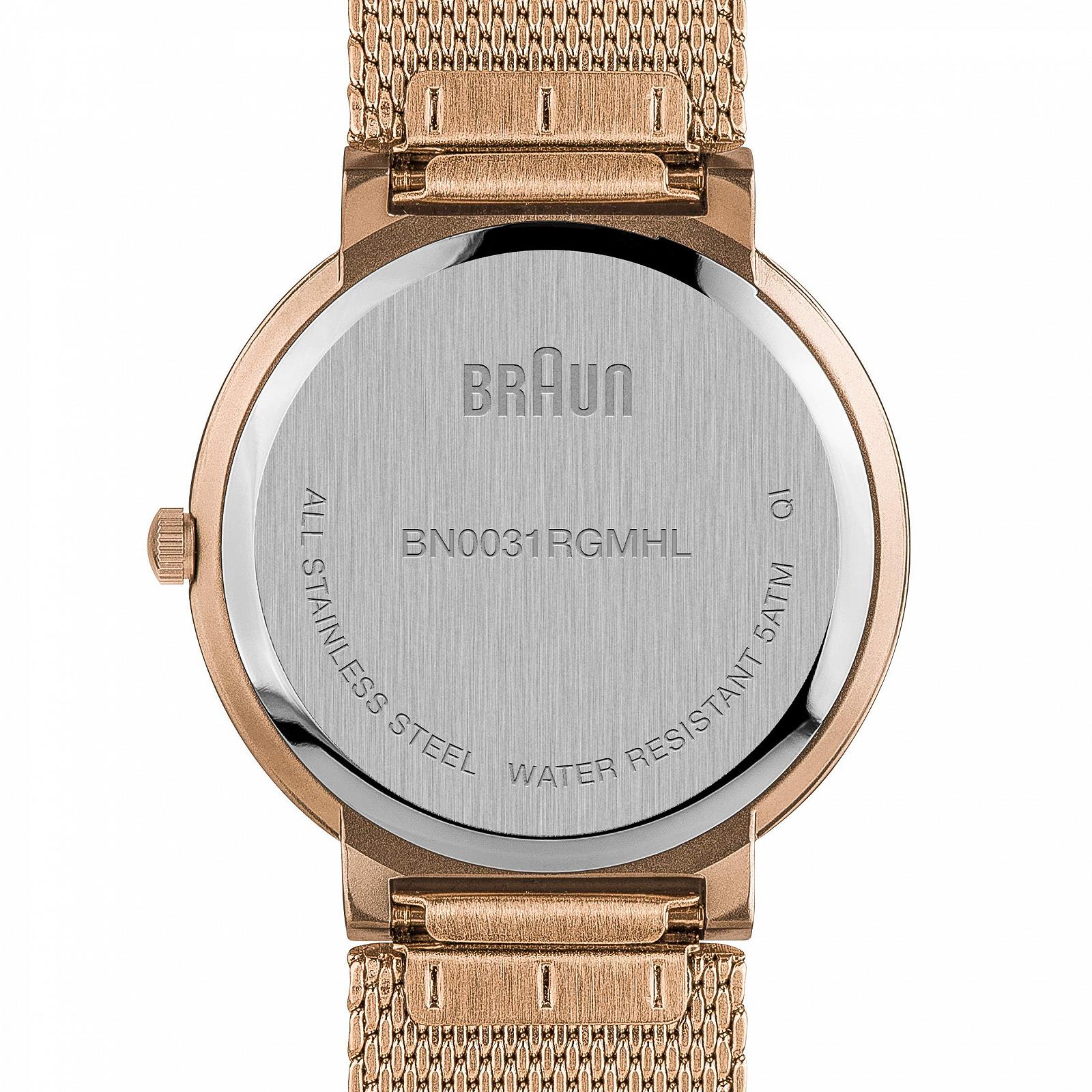 Жіночий годинник Аналоговий Кварцовий Braun BN0031RGMHL Білий, Рожеве Золото, Браслет, фото №6
