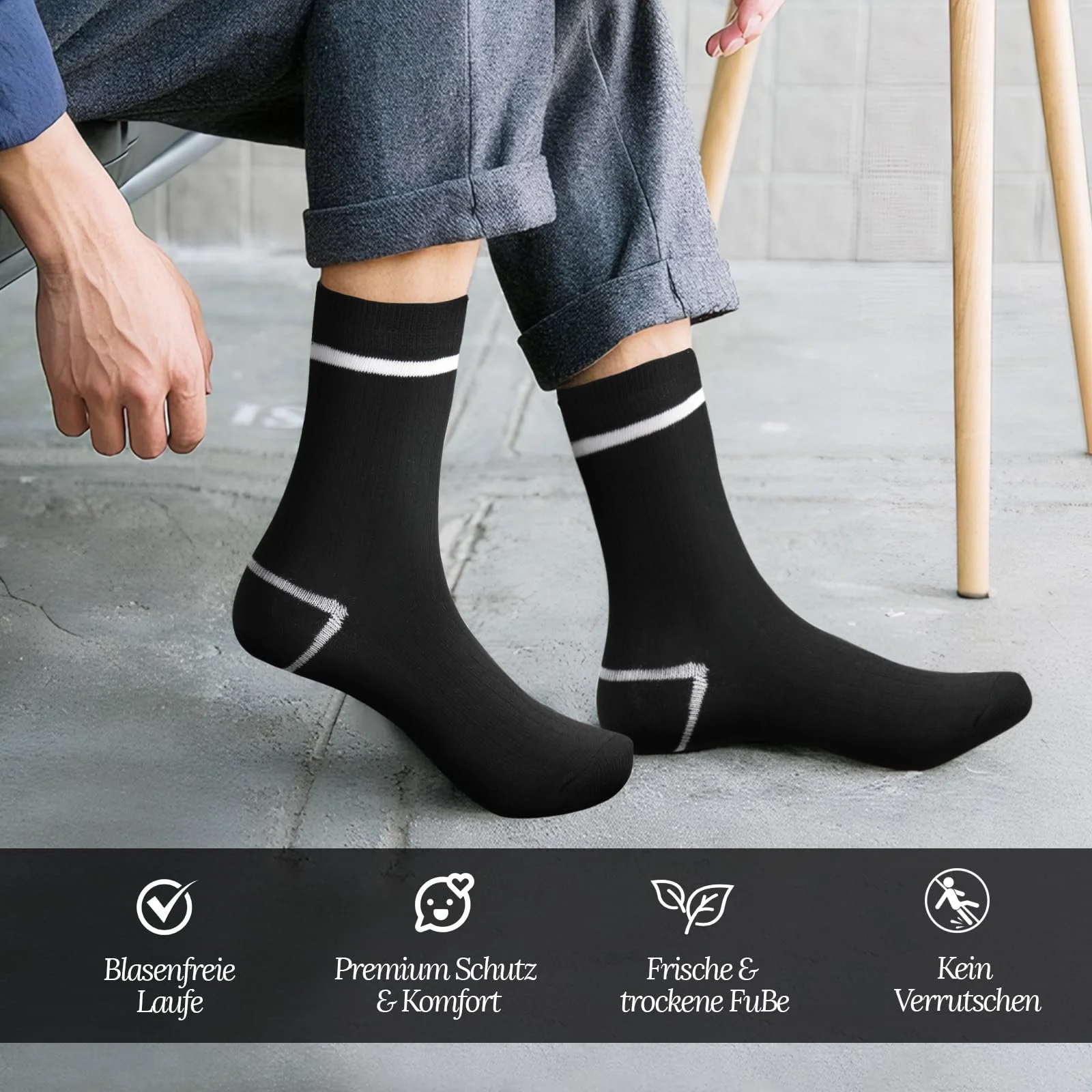 Носки Cotton Без серии - Спортивные дышащие носки для повседневной носки, ретро теннисные носки, зимние хлопковые носки, черный, 5 пар, фото №3 Носки Cotton Без серии - Спортивные дышащие носки для повседневной носки, ретро теннисные носки, зимние хлопковые носки, черный, 5 пар, фото №3