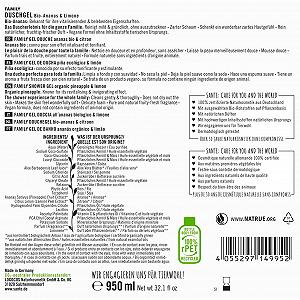 Гель для душу освіжаючий SANTE Naturkosmetik Family органічний ананас та лайм 950 мл synthetic.ua - Фото 1