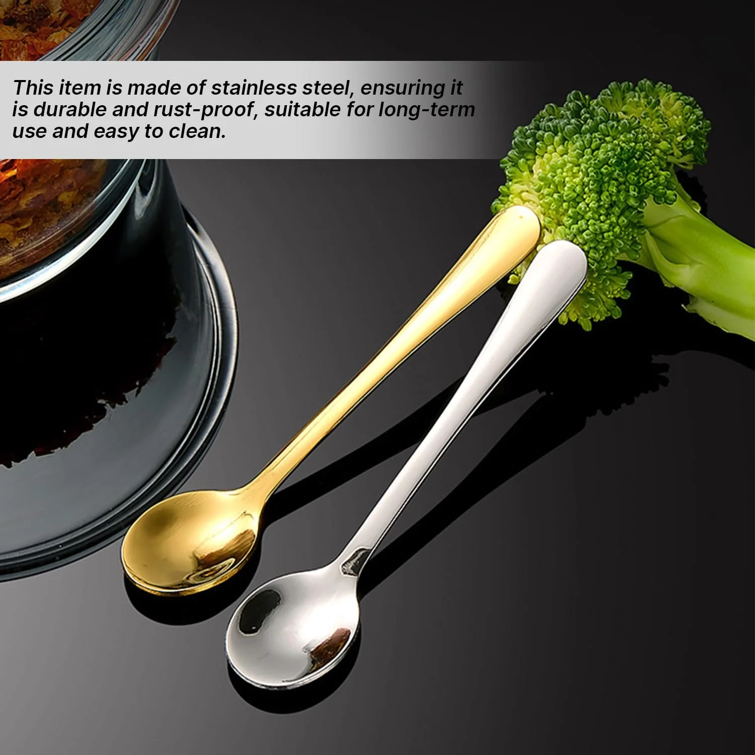 Ложки Міні-ложка з нержавіючої сталі 1.6 x 7.5 см, 10 шт, фото №3