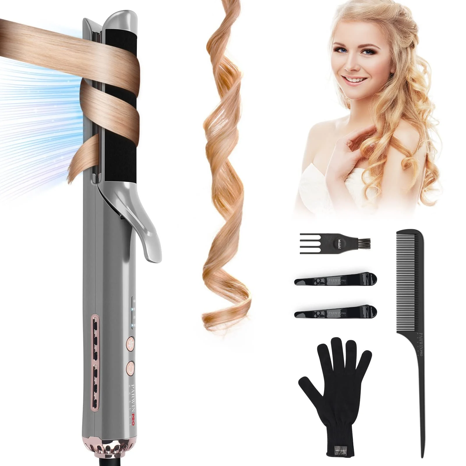 Стайлер 2 в 1 PARWIN PRO BEAUTY для выпрямления и завивки с 40 отверстиями для воздуха и термостойким фетром, фото №1 Стайлер 2 в 1 PARWIN PRO BEAUTY для выпрямления и завивки с 40 отверстиями для воздуха и термостойким фетром, фото №1