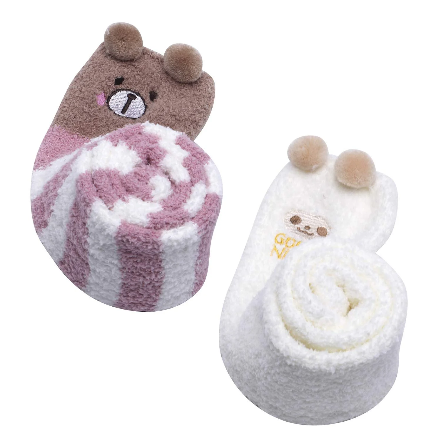 Гольфы LittleForBig С животными из кораллового вельвета в полоску, 2 пары, фото №1