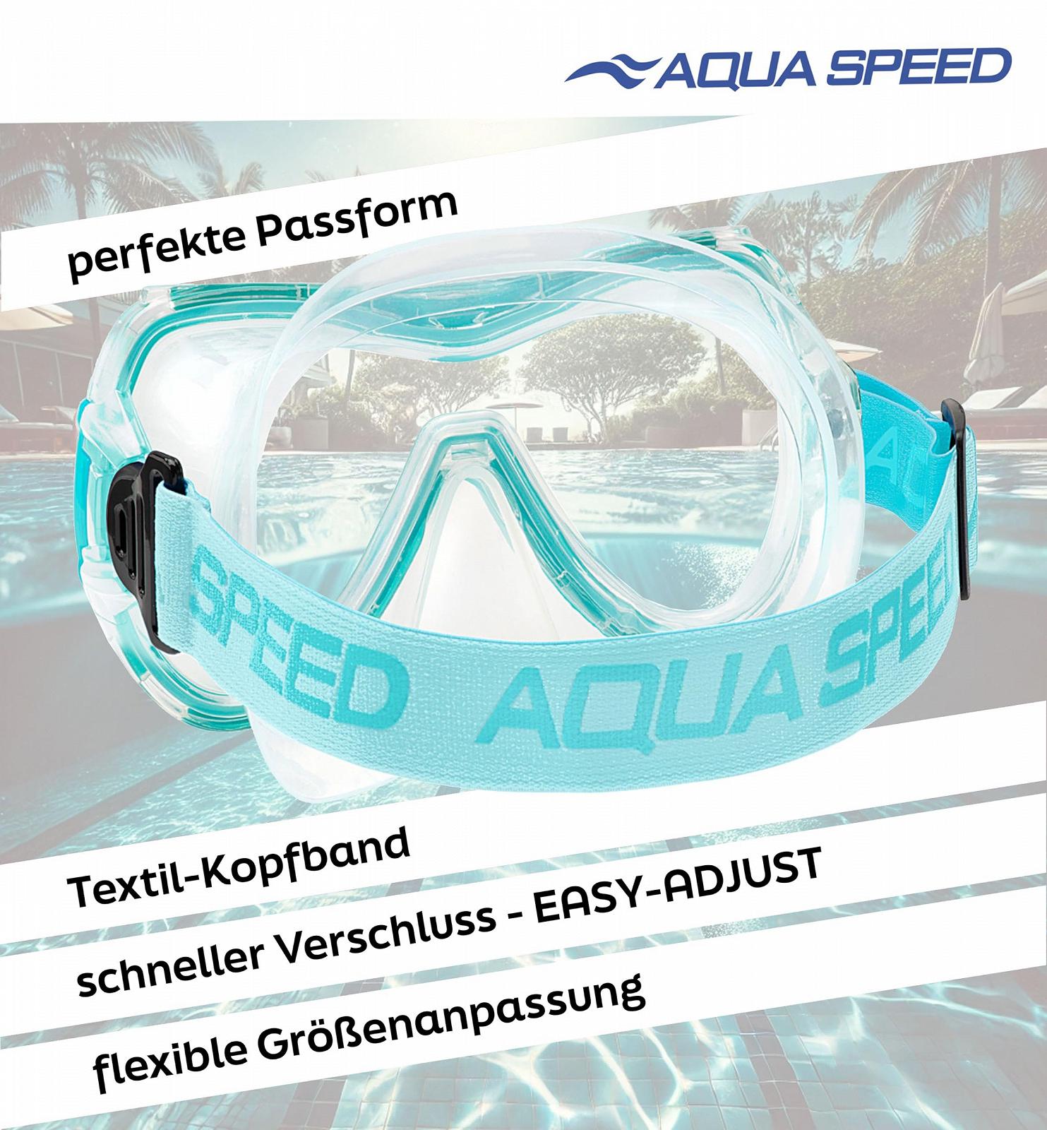 Маска для дайвінгу Aqua Speed RAY FS з тканинною пов'язкою на голову та загартованим склом для дорослих/молоді, фото №3