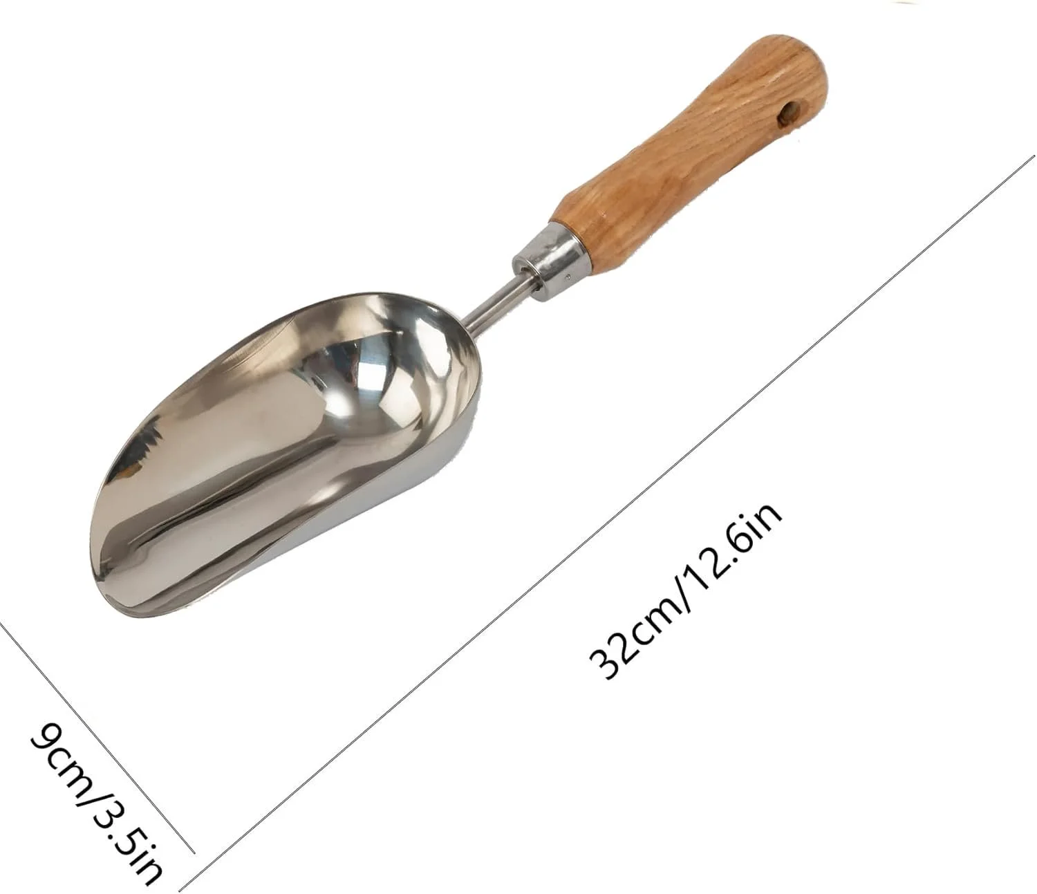 Лопата совковая WDAOcheng для компоста, Садовый Лопата совковая из нержавеющей стали, Лопата совковая для почвы, Корм для удобрений, фото №5