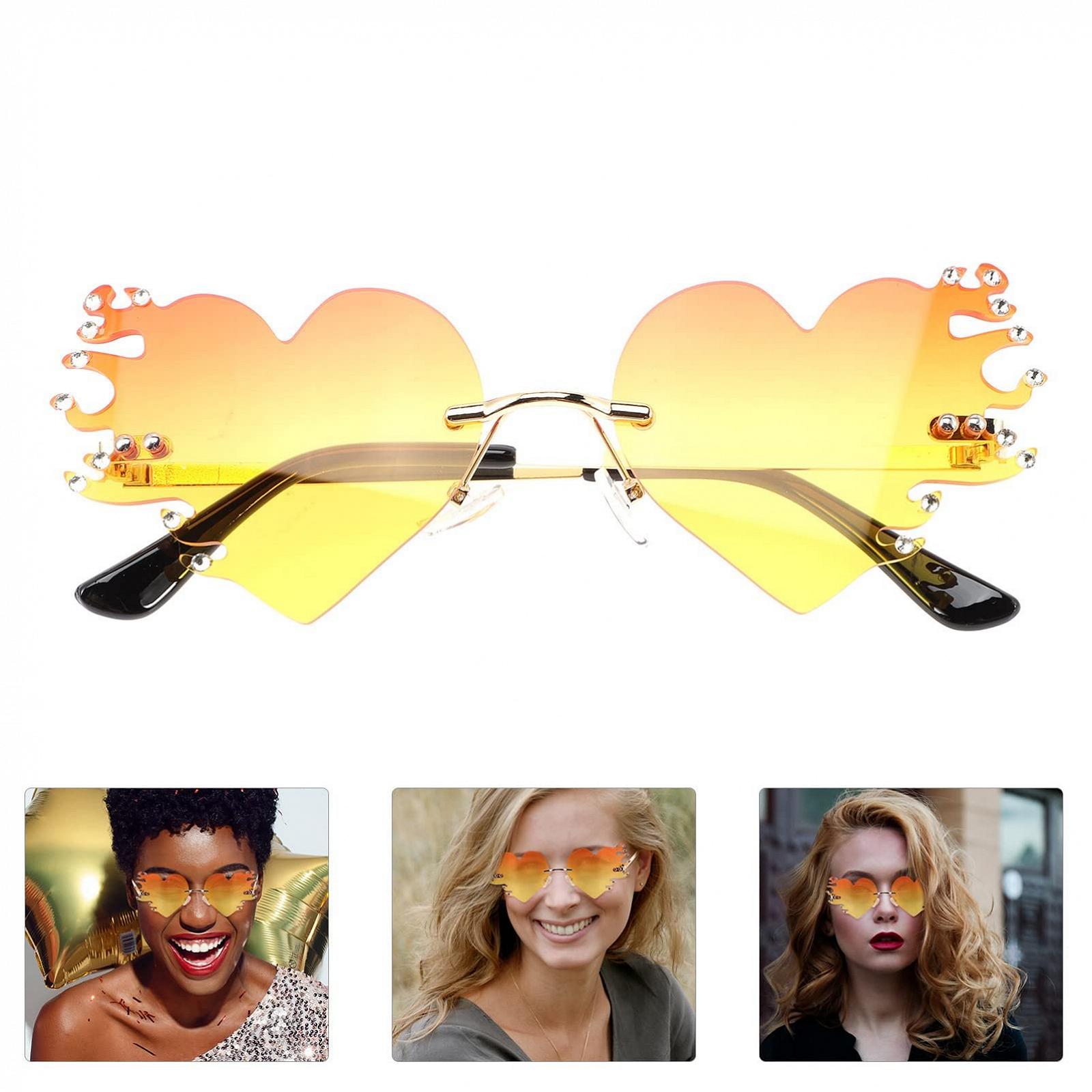 Сонцезахисні окуляри У формі полум'я, Набір 2 шт, Метал, помаранчевий, фото №8