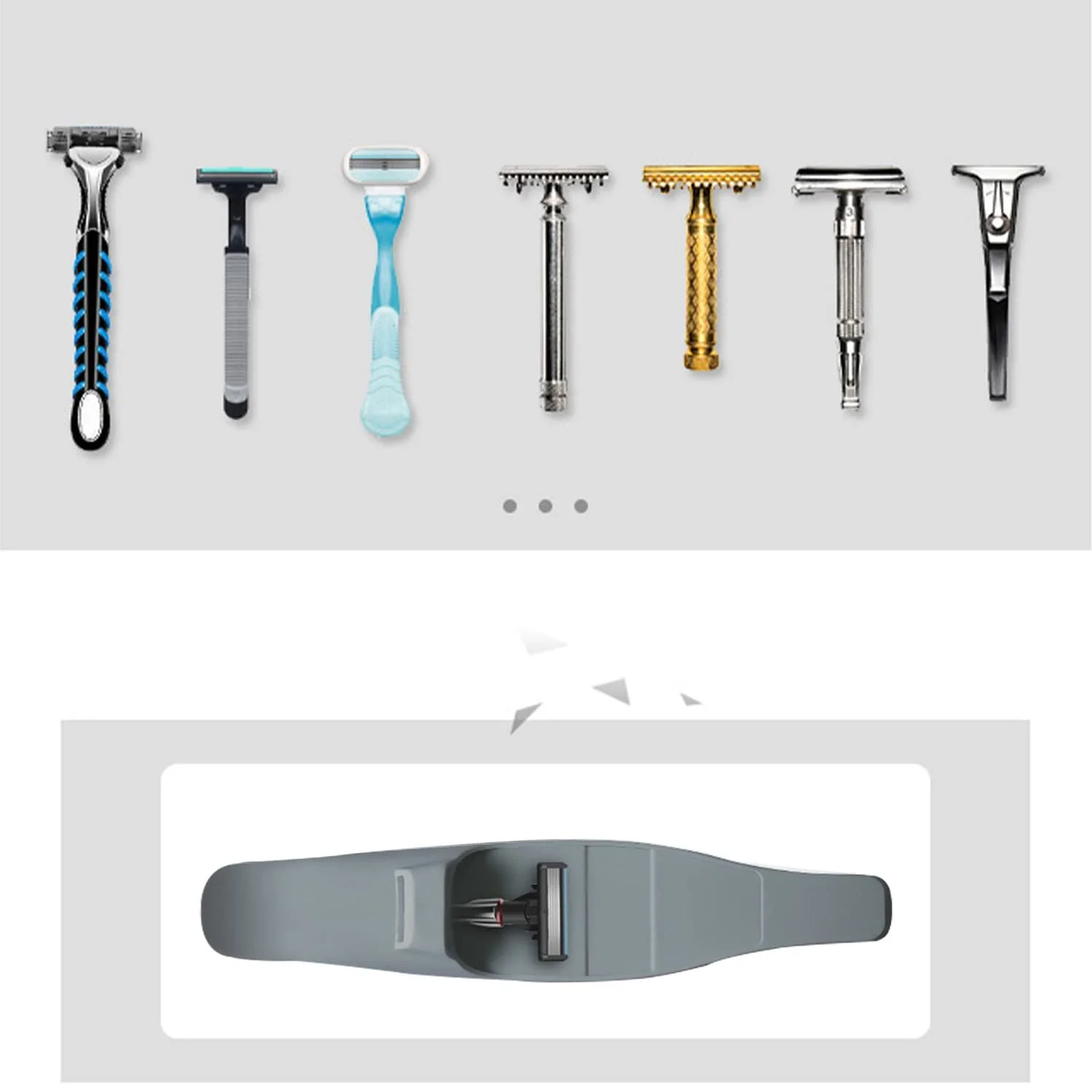 Чохол для бритви Travel case for razor Силіконовий Чорний, фото №3