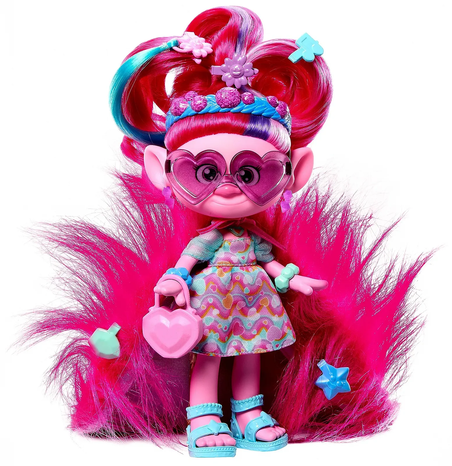 Лялька Mattel DreamWorks Trolls Together Stark Hairsational Queen Poppy, фото №1 Лялька Mattel DreamWorks Trolls Together Stark Hairsational Queen Poppy, фото №1