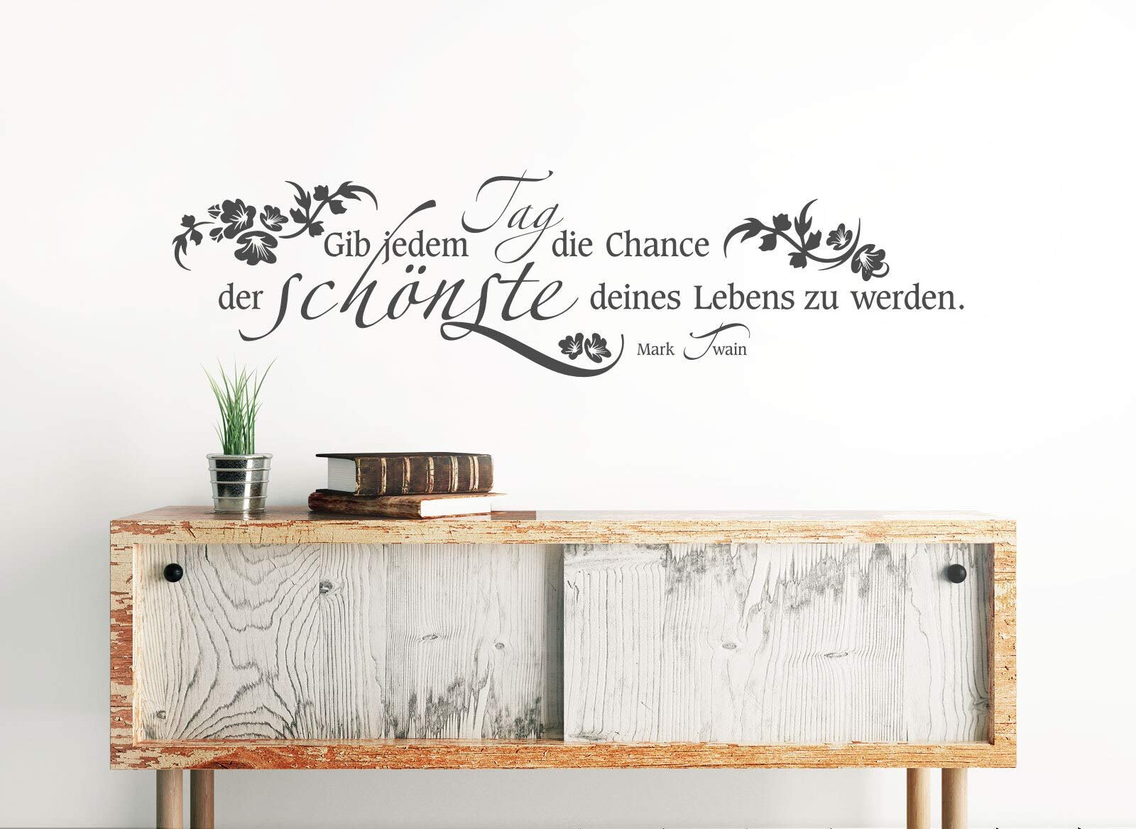Наклейка на стіну Grandora W5576 Напис "Gib jedem Tag die Chance" 180 x 47 см Коричнева, фото №3