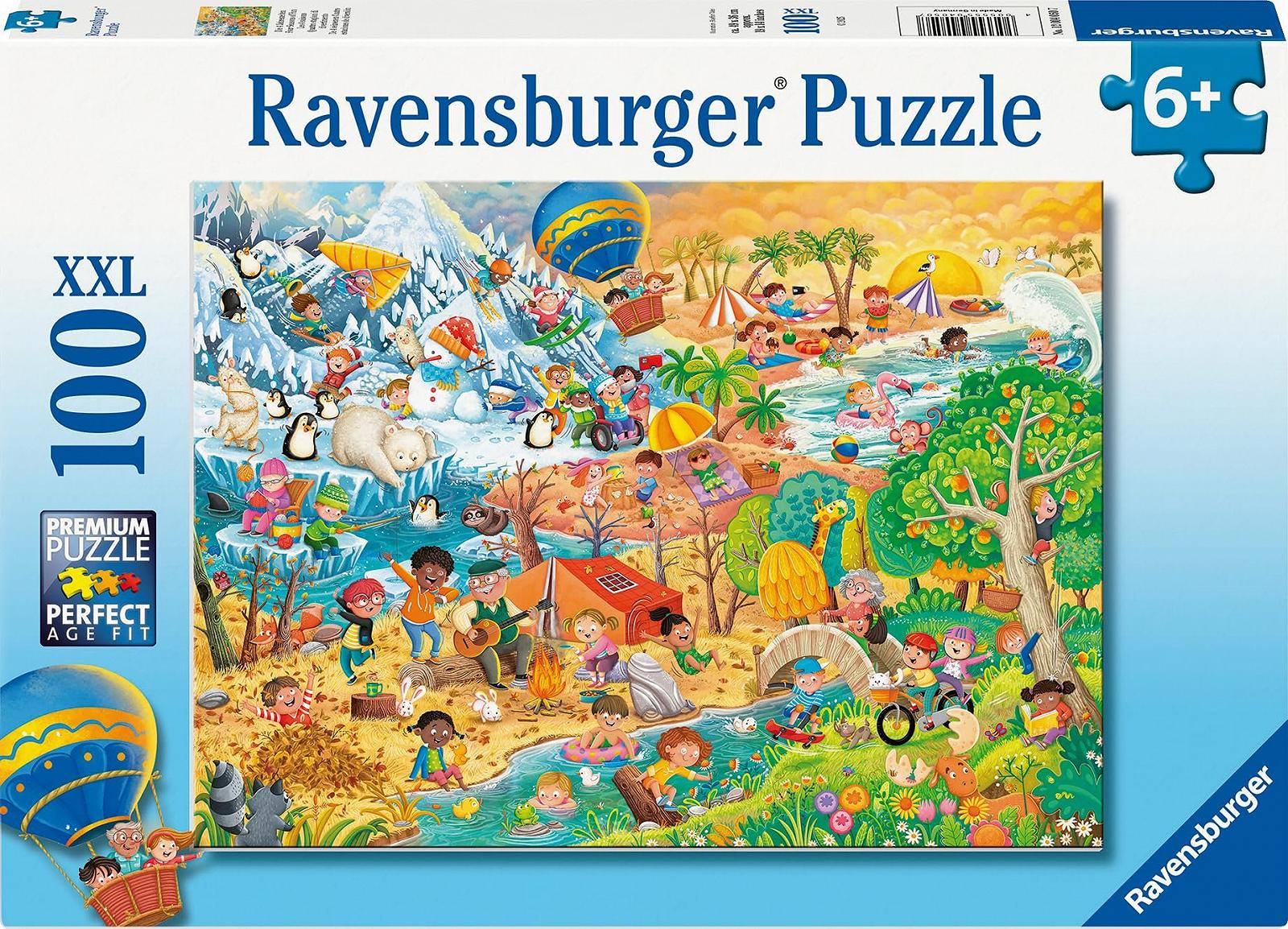 Пазл Ravensburger XXL 4 пори року 100 деталей 6+ 49 x 36 см, фото №1