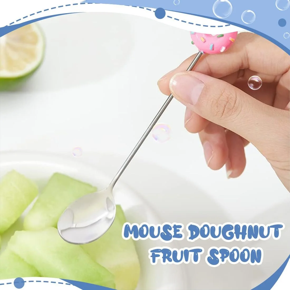 Ложка Кавова з нержавіючої сталі (6 шт.) Doughnut Cute Shape для чаю та кави, фото №4 Ложка Кавова з нержавіючої сталі (6 шт.) Doughnut Cute Shape для чаю та кави, фото №4