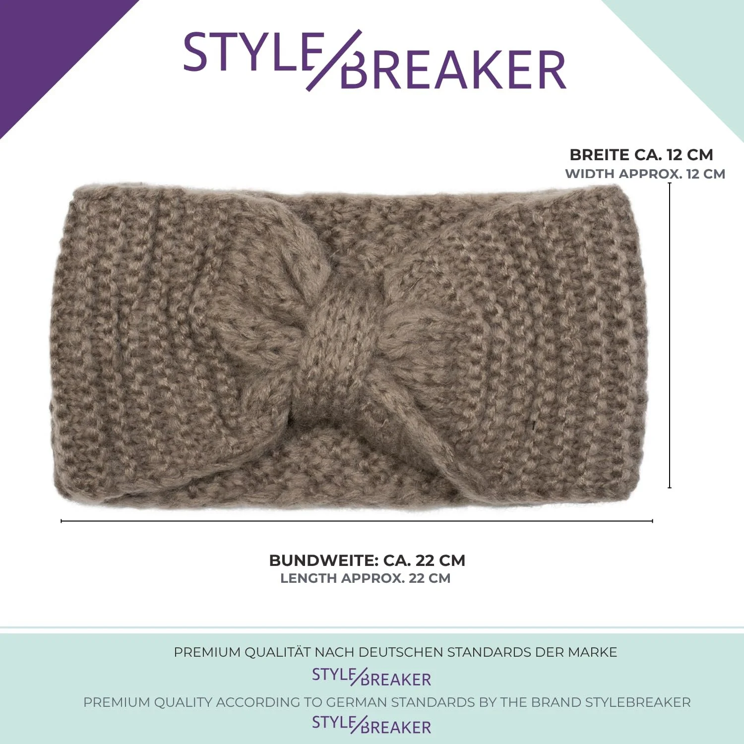 Пов'язка на голову з бантом styleBREAKER, візерунок рисової стібки, фото №5 Пов'язка на голову з бантом styleBREAKER, візерунок рисової стібки, фото №5