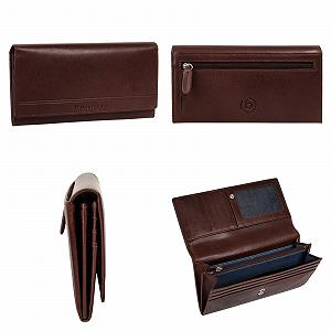 Кошелек Bugatti Lucido 021952 Большой, горизонтальный формат, натуральная кожа, женский, функциональный, RFID защита, двойная застежка-кнопка, коричневый, стандартный размер, повседневный synthetic.ua - Фото 1