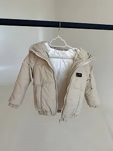 Детская демисезонная куртка с капюшоном, размер от 74 до 158, весна/осень, матовый бежевый. synthetic.ua - Фото 1