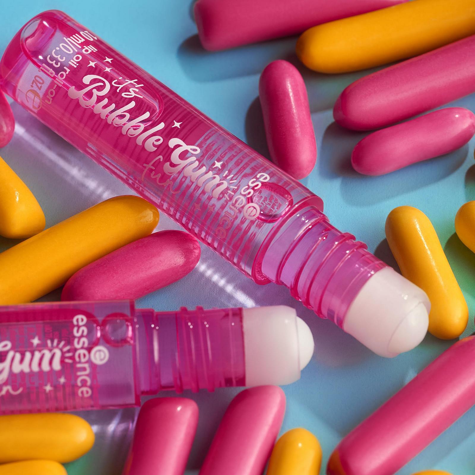 Блеск для губ Essence It's Bubble Gum Fun Lip Oil Roll-On No. 01 Прозрачный Питательный с маслами Блестящий Веган Без консервантов Без парабенов Упаковка 4 шт. (4 x 10 мл), фото №6