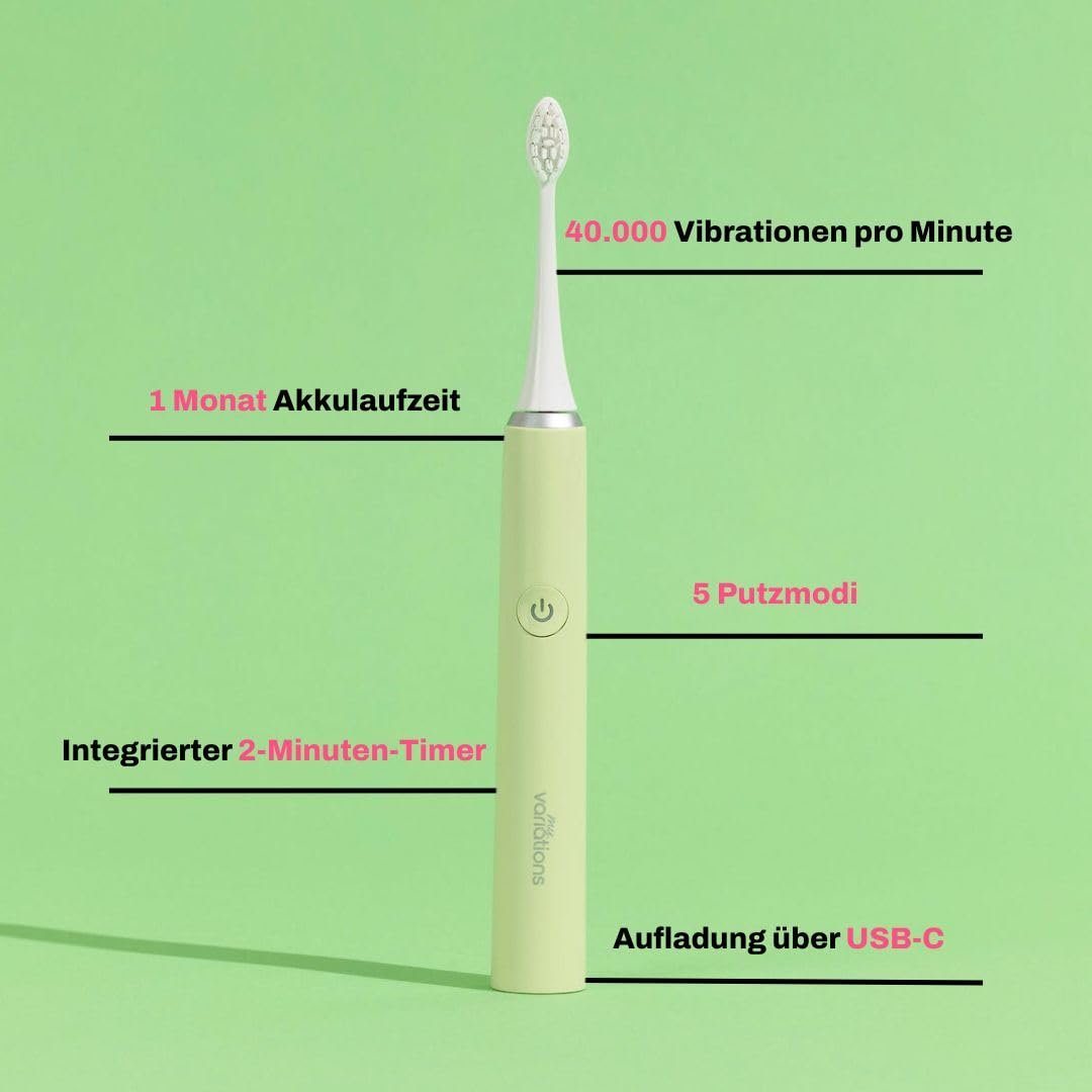 Електрична звукова зубна щітка My Variations Зелена, фото №3