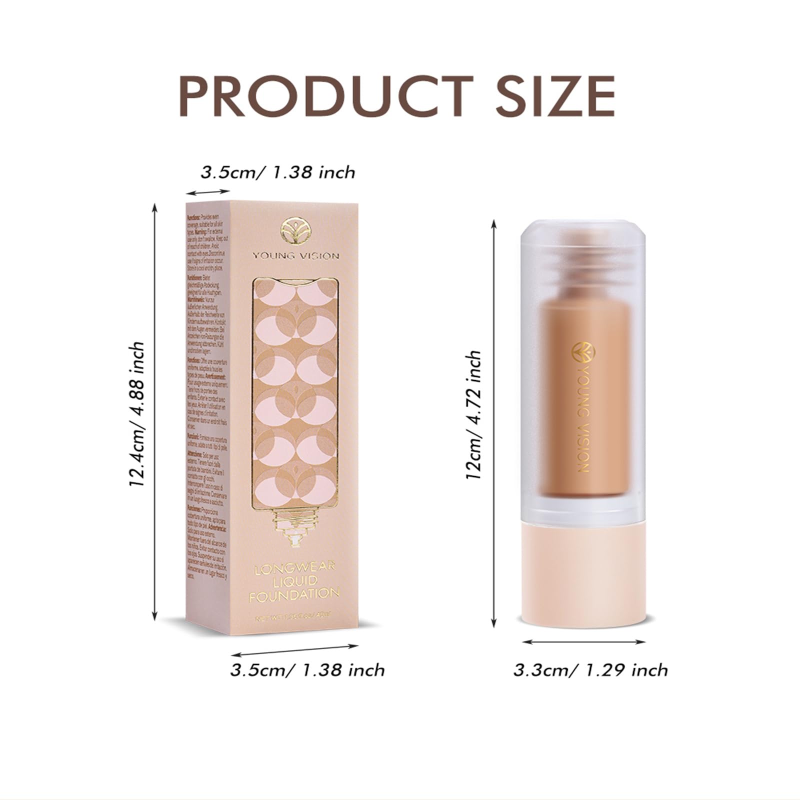 Тональний крем 3 Pack Long Wear Matte Finish Bottom Press Liquid Full Coverage, фото №5