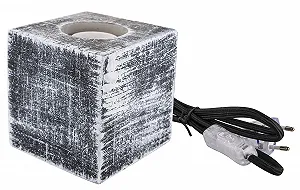 Настільна лампа greenandco Concrete бетонна E27 з вимикачем та вилкою 10 x 10 см чорна synthetic.ua - Фото 1