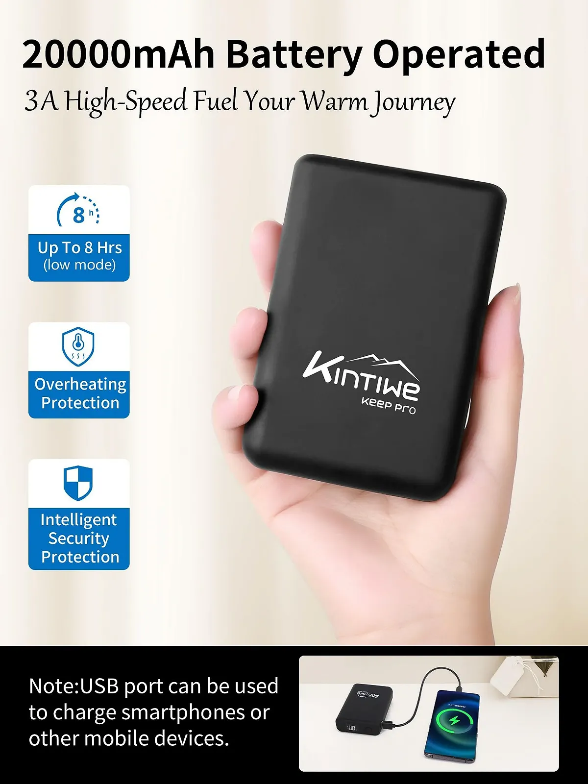 Электрическое одеяло Kintiwe беспроводное, грелка для шеи и плеч, 4 зоны нагрева, 3 уровня температуры, фото №4 Электрическое одеяло Kintiwe беспроводное, грелка для шеи и плеч, 4 зоны нагрева, 3 уровня температуры, фото №4