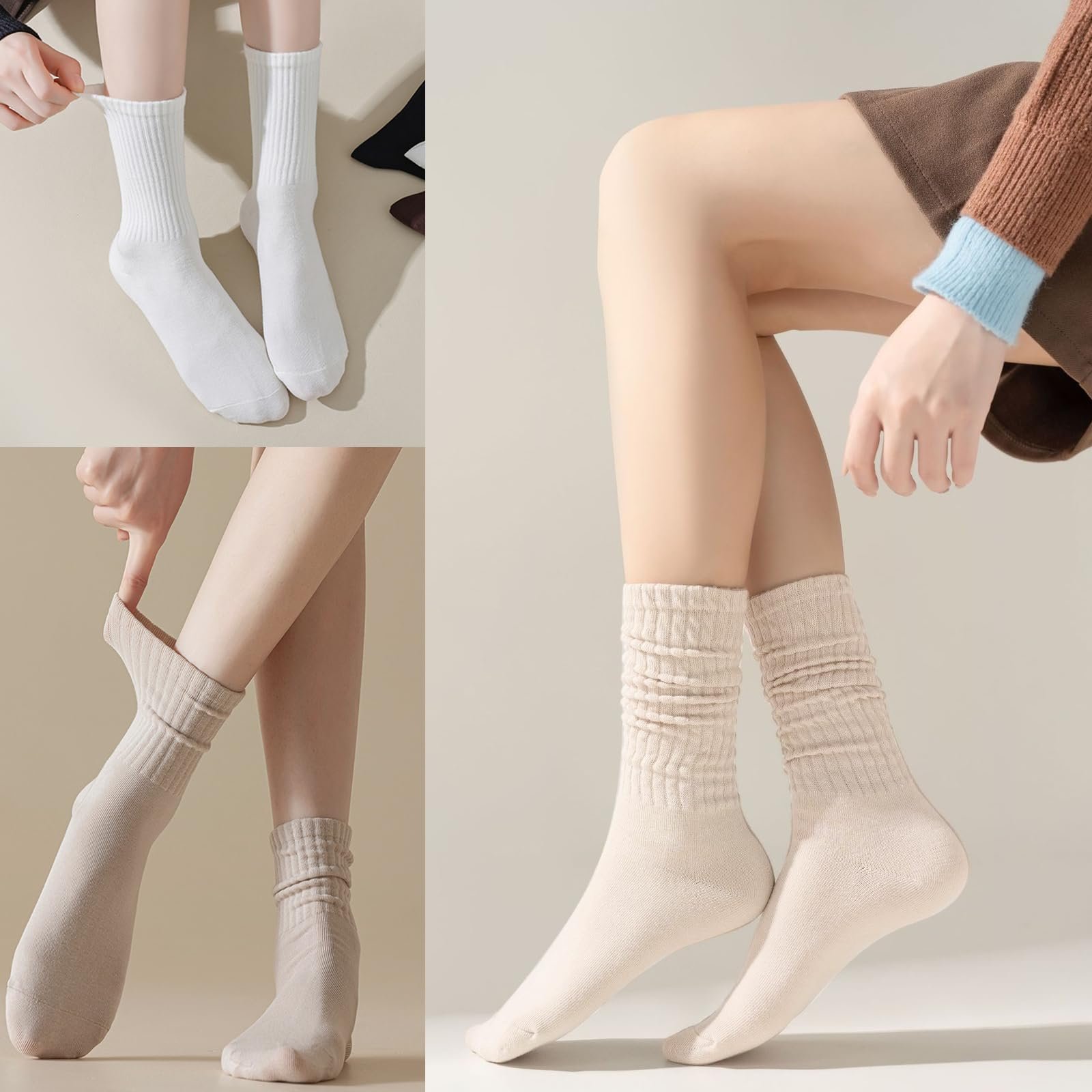 Носки Slouch Женские Традиционные Длинные Зимние Теплые Носки, Один Размер, Белый, 6 пар, фото №6