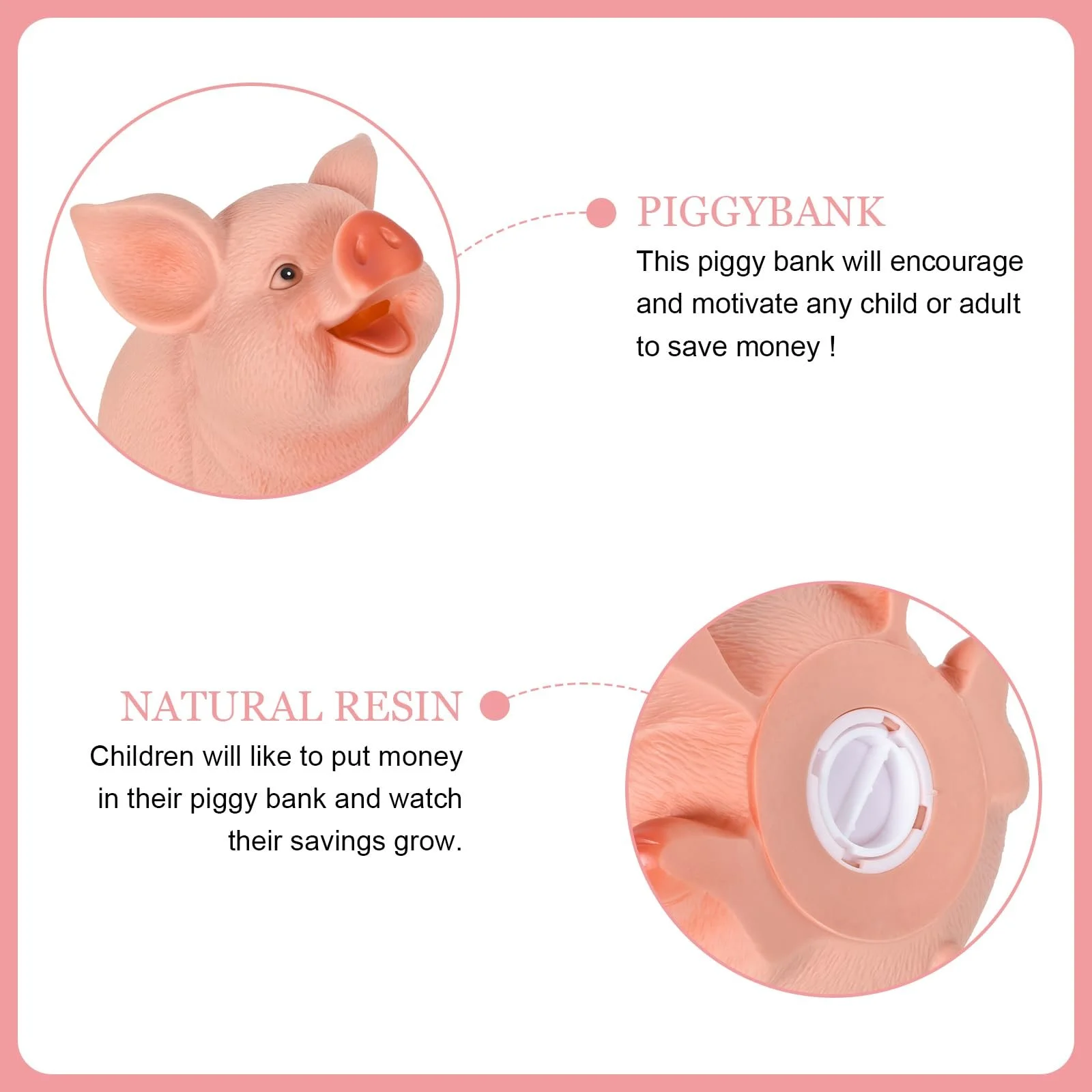 Скарбничка-свинка Полімерна смола (L), фото №4