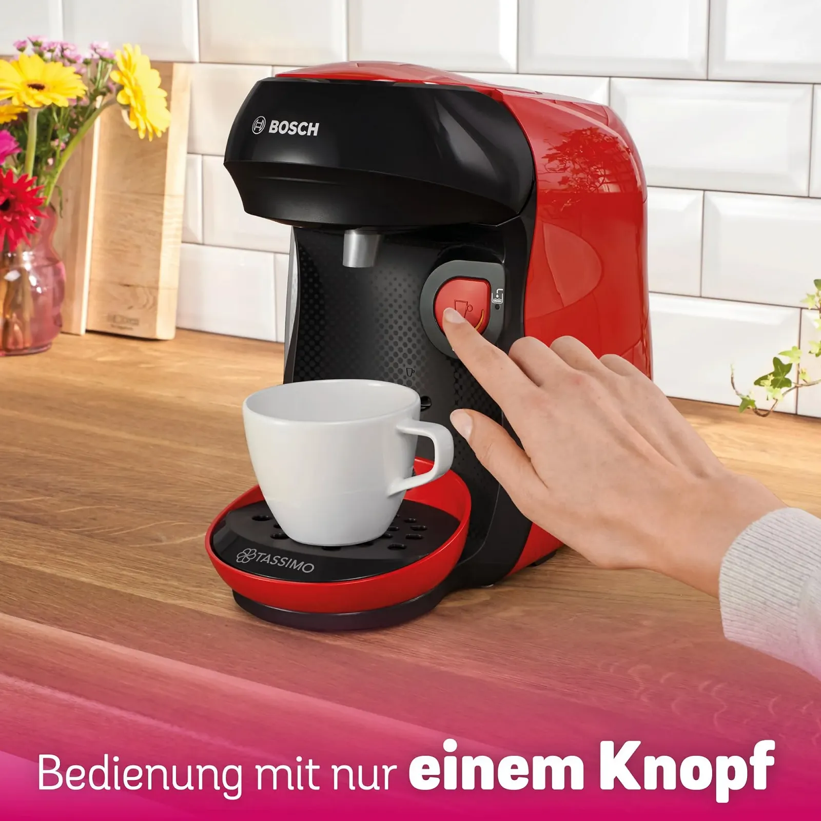 Капсульная кофемашина Bosch Tassimo Happy Friendly TAS103E, 1400 Вт, красно-черная, фото №5 Капсульная кофемашина Bosch Tassimo Happy Friendly TAS103E, 1400 Вт, красно-черная, фото №5