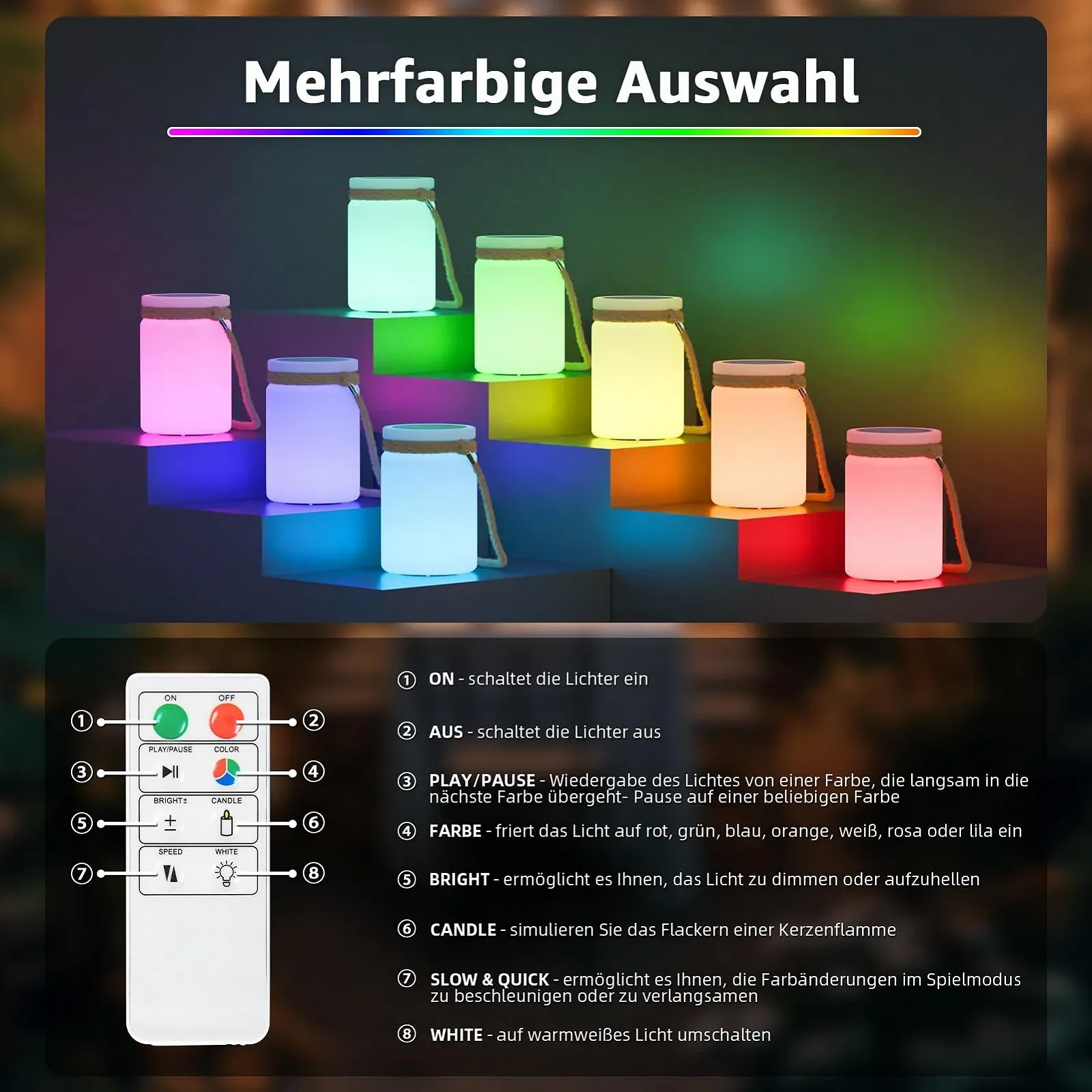 Настольная лампа MALUX Outdoor Solar 2-in-1 USB Solar Charging IP44 RGB Remote Control Portable, фото №5