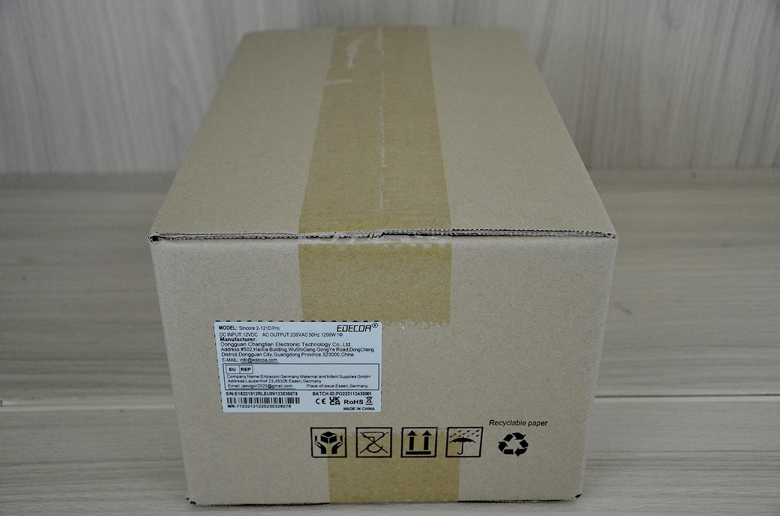 Інвертор EDECOA Перетворювач напруги Чистої Синусоїди 12 В 230 В LCD 2X USB та дистанційне керування 1200 Вт, короткочасний пік 3000 Вт, фото №7