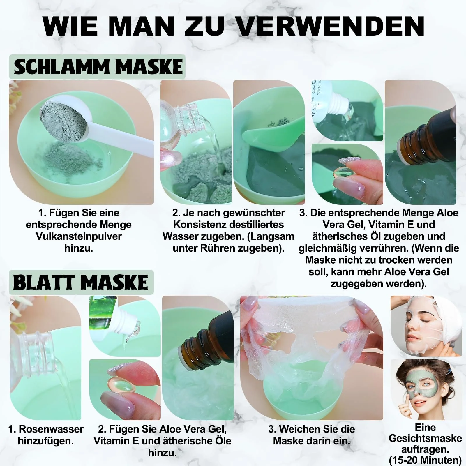 Набір для створення масок для обличчя Vezerd з гелем алое вера, зволожуючий, фото №8