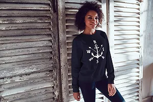 Женский свитшот MoonWorks Якорный компас, стрелки, круглый вырез, пуловер, свитер, джемпер с круглым вырезом synthetic.ua - Фото 1